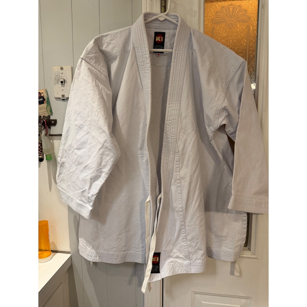 KI International Karate Gi Top White 100% Cotton Martial Arts Uniform Size 4